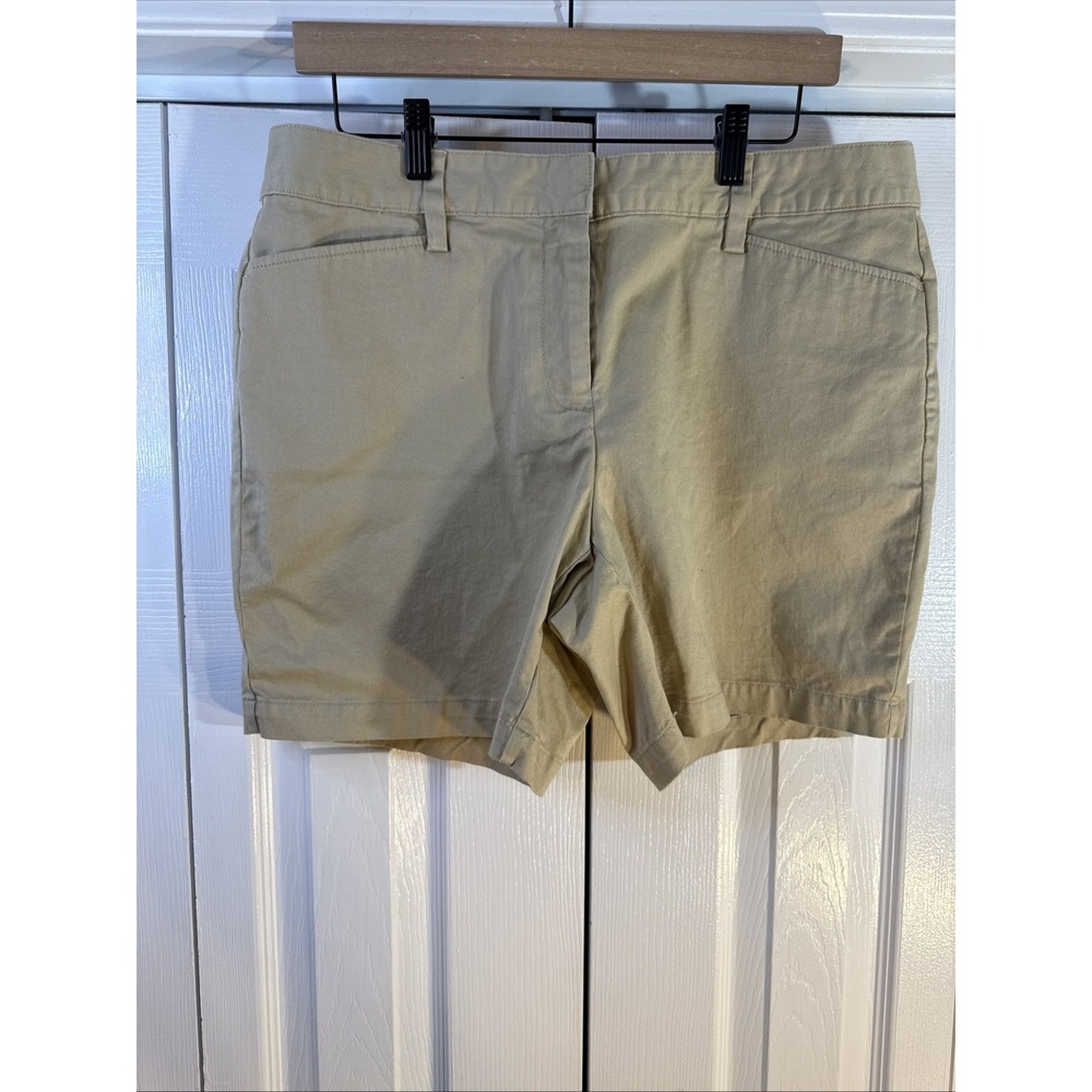 Lands' End Ice Coffee Khaki Chino Mid Rise Chino Short‎ Size 12p New With Tags